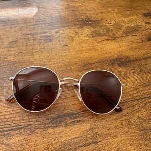 Madewell Gold Round Sunglasses with Brown Lenses